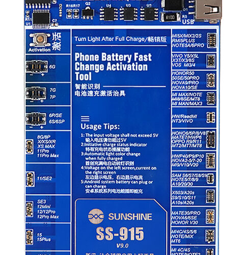 SUNSHINE tester μπαταριών SS-915 για Apple & Android smartphone